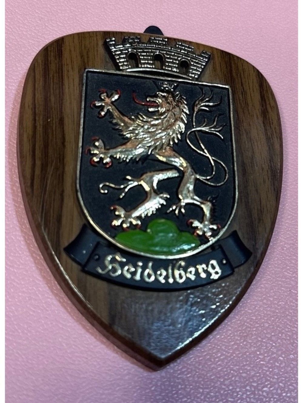 Vintage Heidelberg Crest Wooden Plaque Wall Hanging